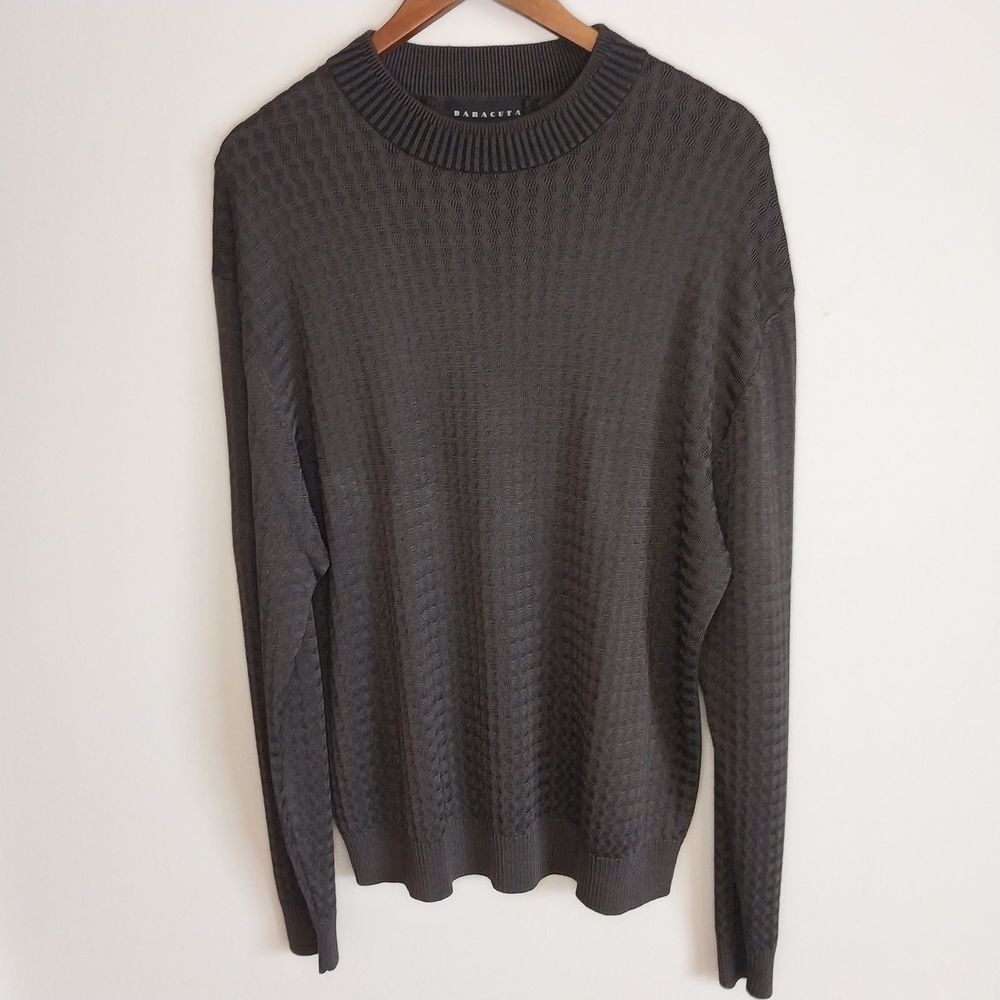 Men's Vintage Baracuta Black Tight Knit Sweater - Large